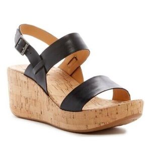 Kork-Ease Tome Platform Wedge Sandal in Black